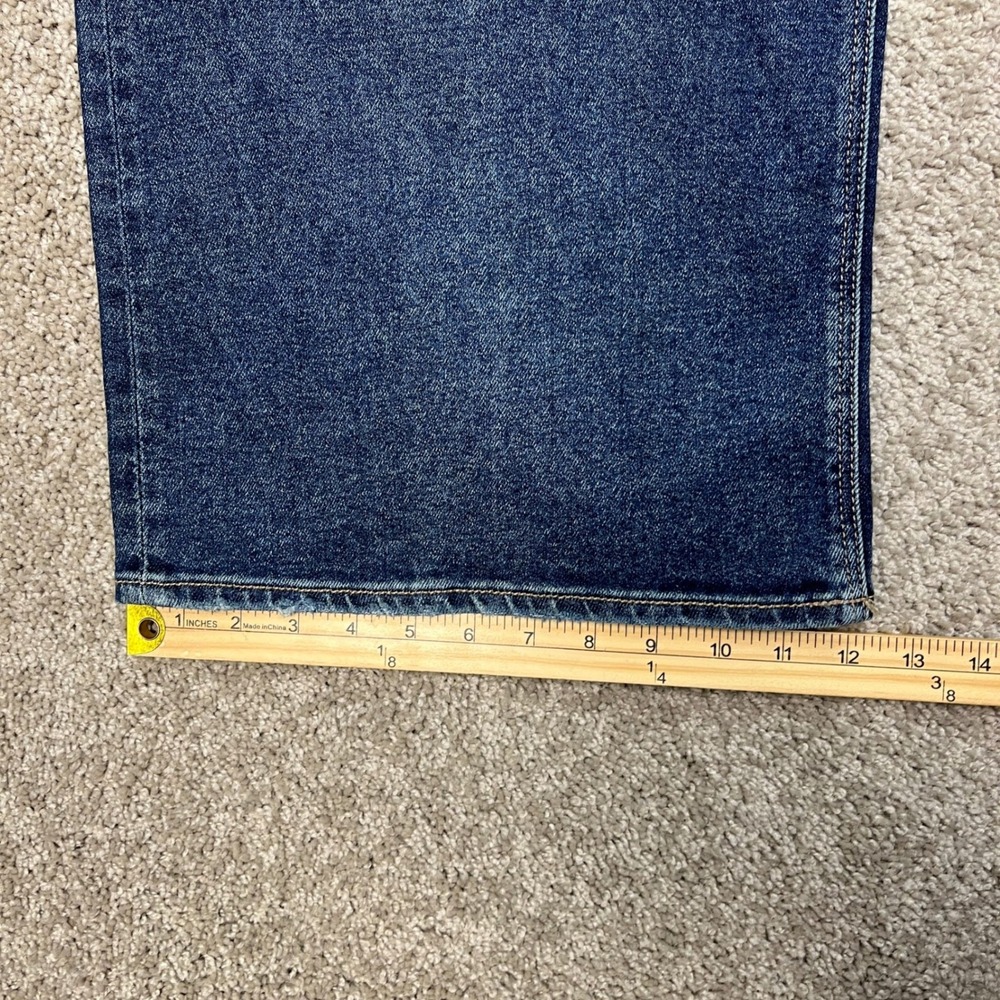 American Eagle Jeans Womens 14 34x35 Dark Wash 5 Pocket Wide Leg Stretch Flare - Picture 15 of 16